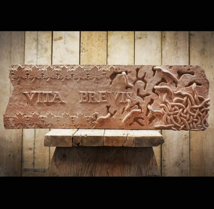 Vita Brevis - Jordan Clements Sandstone sculpture by Jordan Clements.